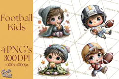 Football Kids Clipart PNG Fall Tailgate Game Day Clip Art Product Image 1