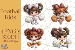 Football Kids Clipart PNG Fall Tailgate Game Day Clip Art Product Image 1