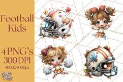 Football Kids Clipart PNG Fall Tailgate Game Day Clip Art Product Image 1