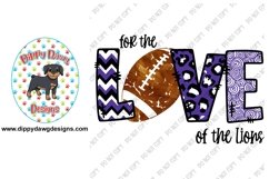 Blue and White Lions Football Sublimation Design Product Image 1