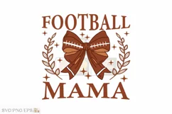 Fall Season, Football Mama Coquette Bow SVG T-shirt Design Product Image 1