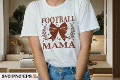 Fall Season, Football Mama Coquette Bow SVG T-shirt Design Product Image 3