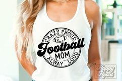 Crazy Proud Always Loud Football Mom SVG PNG - Football Life Product Image 2