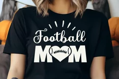 football mom heart SVG on black shirt