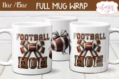 Football Mom mug wrap sublimation, American Football mug Product Image 1