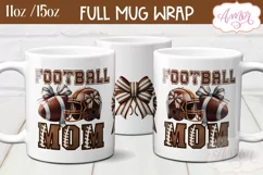 Football Mom mug wrap sublimation, American Football mug Product Image 1