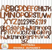 Football Doodle Letters Orange Black Alphabet clipart Product Image 3