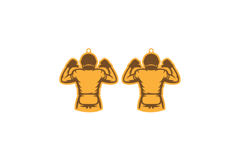 Football Player Earring and Keychain Laser Cut Template Product Image 2