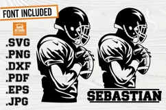 Football Player Monogram SVG, American Football Svg Dxf File Product Image 1