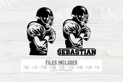Football Player Monogram SVG, American Football Svg Dxf File Product Image 2