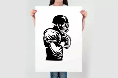 Football Player Monogram SVG, American Football Svg Dxf File Product Image 4