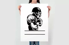 Football Player Monogram SVG, American Football Svg Dxf File Product Image 5