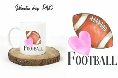 Football ball with heart Sublimation design Product Image 2
