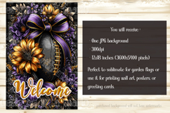 Football Garden Flag, Purple Gold Football Garden Flag, d1 Product Image 2