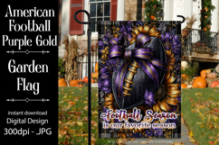 Football Garden Flag, Purple Gold Football Garden Flag, d3 Product Image 1