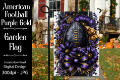Football Garden Flag, Purple Gold Football Garden Flag, d5 Product Image 1