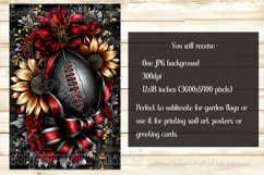 Football Garden Flag, Red Gray Football Garden Flag, d2 Product Image 2
