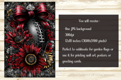 Football Garden Flag, Red Gray Football Garden Flag, d5 Product Image 2