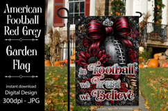 Football Garden Flag, Red Grey Football Garden Flag, d5 Product Image 1
