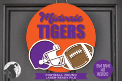 Football Sign Laser File, Football Door Hanger, Glowforge Product Image 2