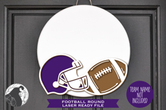 Football Sign Laser File, Football Door Hanger, Glowforge Product Image 3
