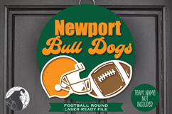 Football Sign Laser File, Football Door Hanger, Glowforge Product Image 1
