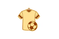 Football Jersey with Name on Back Keychain Ornament Cut File Product Image 2