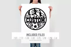 Soccer name sign svg, custom football laser cut template Product Image 2
