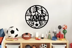 Soccer name sign svg, custom football laser cut template Product Image 3