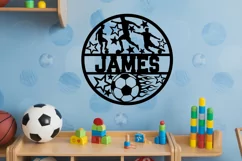 Soccer name sign svg, custom football laser cut template Product Image 7