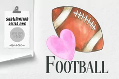 Football ball with heart Sublimation design Product Image 1