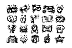 Football Supporter Graffiti Icon Collection Product Image 2