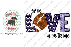 Blue and White Trojans Football Sublimation Design Product Image 1