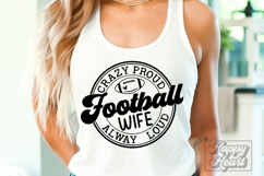 Crazy Proud Always Loud Football Wife SVG PNG - Football SVG Product Image 2