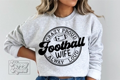Crazy Proud Always Loud Football Wife SVG PNG - Football SVG Product Image 4