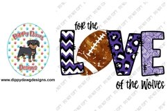 Blue and White Wolves Football Sublimation Design Product Image 1