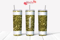 Glitter Football | 20oz Tumbler Sublimation Wrap PNG Product Image 1