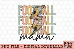 Football Mama Sunflower Bolt PNG Sublimation Design Product Image 2