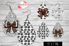Football | 4 Sets of Teardrop Earrings PNG Product Image 1