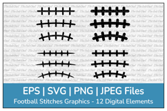 American Football Laces or Stitches Vector Clipart Set Product Image 1