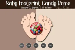 Baby Footprint Candy Dome holder Product Image 3