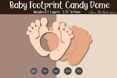 Baby Footprint Candy Dome holder Product Image 2