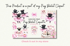 Sleeping Ballerina Pug on Pillow Clipart Ballet Coquette PNG Product Image 2