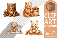 Woodland Forest Teddy Bear Sublimation Product Image 1
