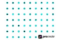 Social Media Marketing Icons Procreate Brush Stamp, 60 Icons Product Image 4
