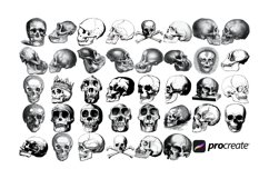Vintage Skulls Procreate Brush Stamp, 38 Skull Stamps Product Image 4