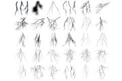 Lightening Bolts Set 1 Procreate Brush Stamps, 30 Lightening Product Image 5