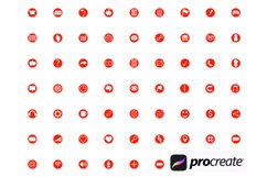 Social Media Marketing Icons Procreate Brush Stamp, 60 Icons Product Image 5