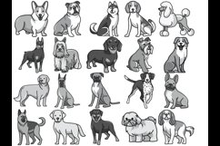 Cartoon Dogs, Outlines &amp; Silhouette Procreate Brush Stamps Product Image 6