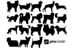 Cartoon Dogs, Outlines &amp; Silhouette Procreate Brush Stamps 6 Product Image 8